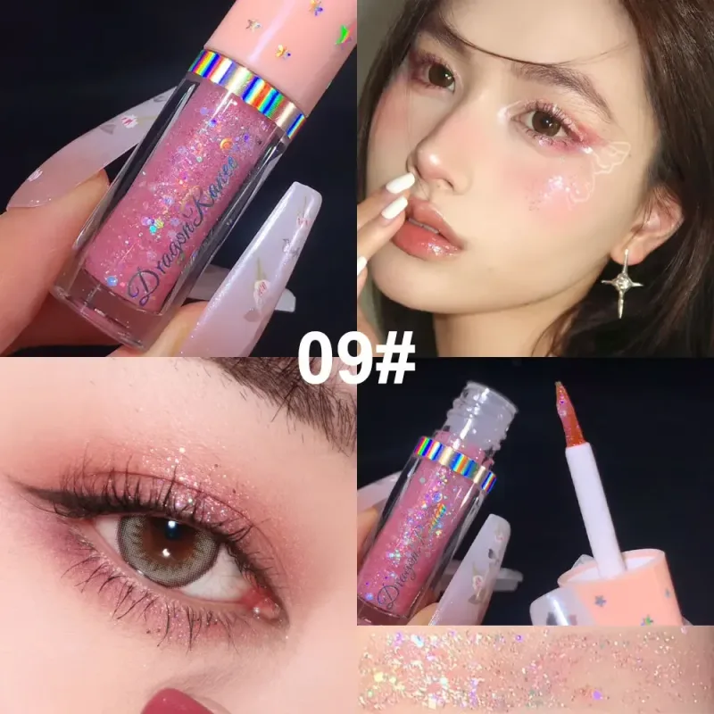 Blue Sequins Liquid Eyeshdaow Glitter Gel Fényes fémes szemceruza Pen Diamond Shimmer Vízálló Eye Beauty Party Smink eszköz — image 15