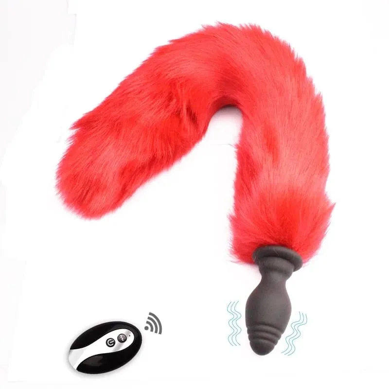 Fox Tail Anal Plug with Remote Control Vibrating - Faux Fur & Silicone Role Play Adult Toy Multi-Color BDSM Sex Toys for Couples — image 10