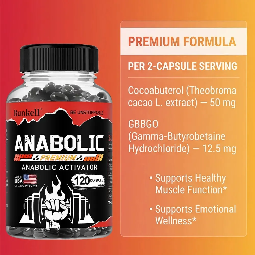 Men’s Muscle Builder Capsules Lean Muscle Growth Strength Endurance Recovery Metabolism & Abs Support 30/60/120 Capsules
