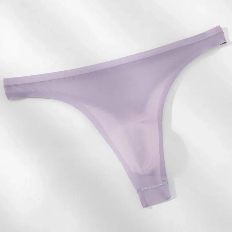 Men's Ultra-thin Ice Silk G-string 3D Bulge Pouch Thong See Through Underwear Low Rise Men Bikini Briefs U Pouch Lingerie — image 18