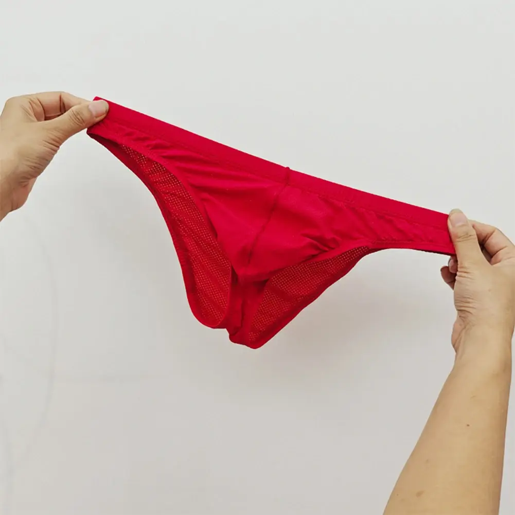 Sexy Skin Color Men Low Waist Mesh Breathable Jockstrap Pouch Half Hip Underwear Briefs Daily Fashion Panties — image 4