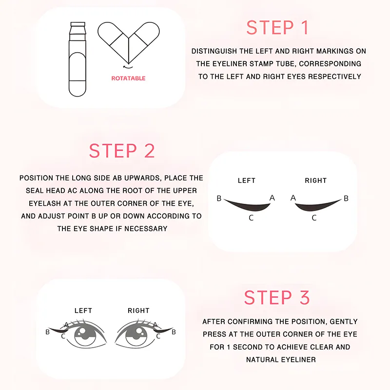 Όλα σε ένα Περιστρεφόμενο Eyeliner Stamp Pen Quick Eye Makeup Double-Ended Eyeliner Eyeliner αδιάβροχο μακράς διαρκείας Stamp Eyeliner — image 6
