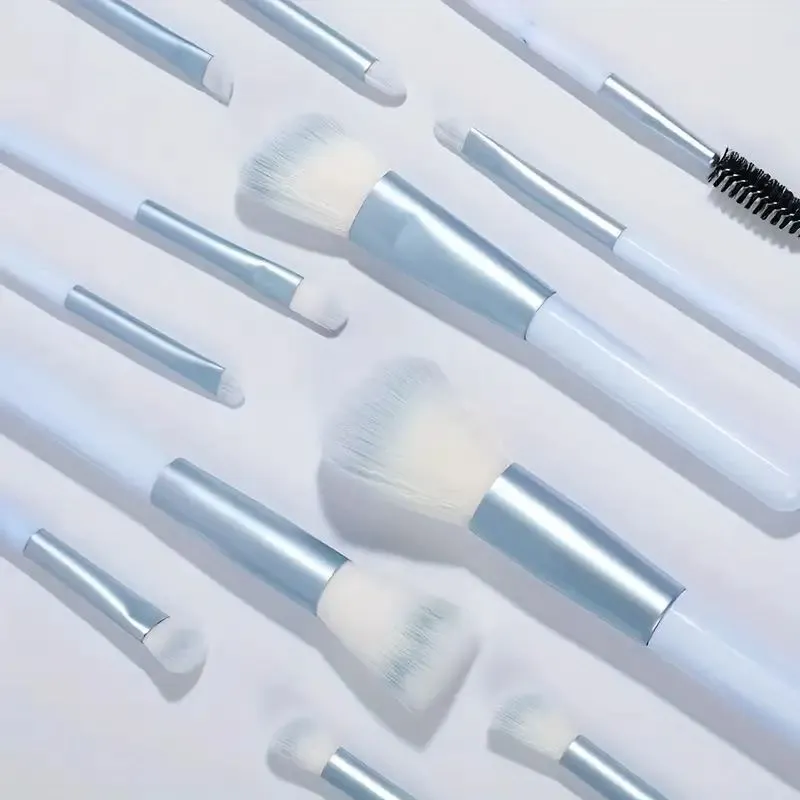 12Pcs Blue Makeup Brushes Set Professional Foundation Powder Blending Blush Concealer Synthetic Fiber Bristles Brush — image 5