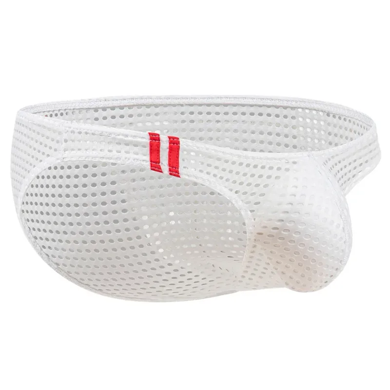 Men Briefs Summer Breathable Holes Underwear U Convex Thin Low Waist Briefs Slip Underpants Calzoncillos — image 22