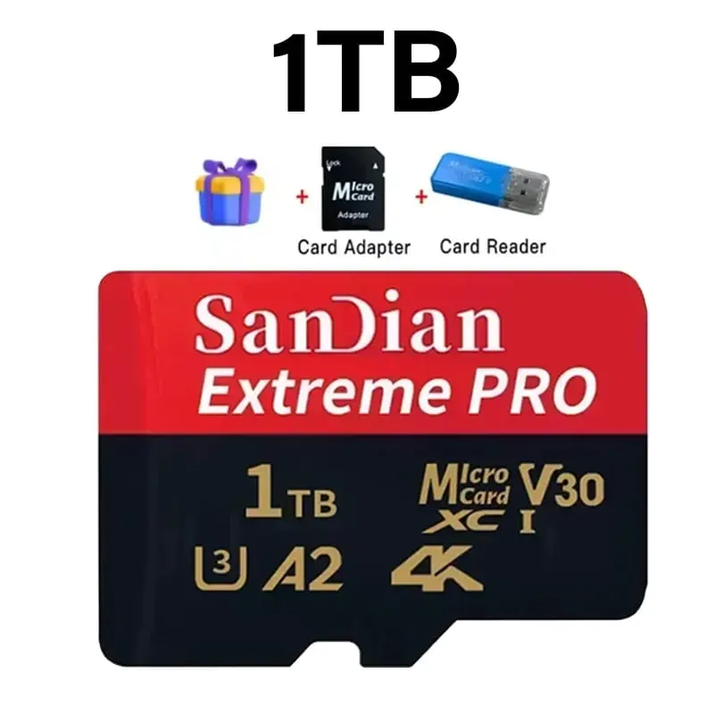 כרטיס מיקרו TF מהיר 128GB Class10 כרטיס פלאש 256GB כרטיס זיכרון 512GB לטאבלט לסמארטפון