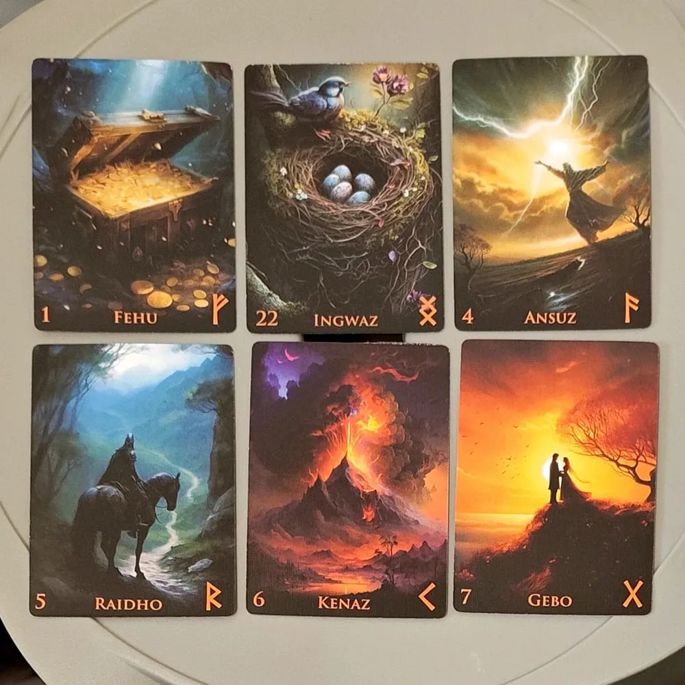 Weird World Runes Deck 9*6cm - 25 Elder Futhark Oracle Cards for Divination Τυπωμένες σε χαρτόνι με διπλό ανάγλυφο 350GSM