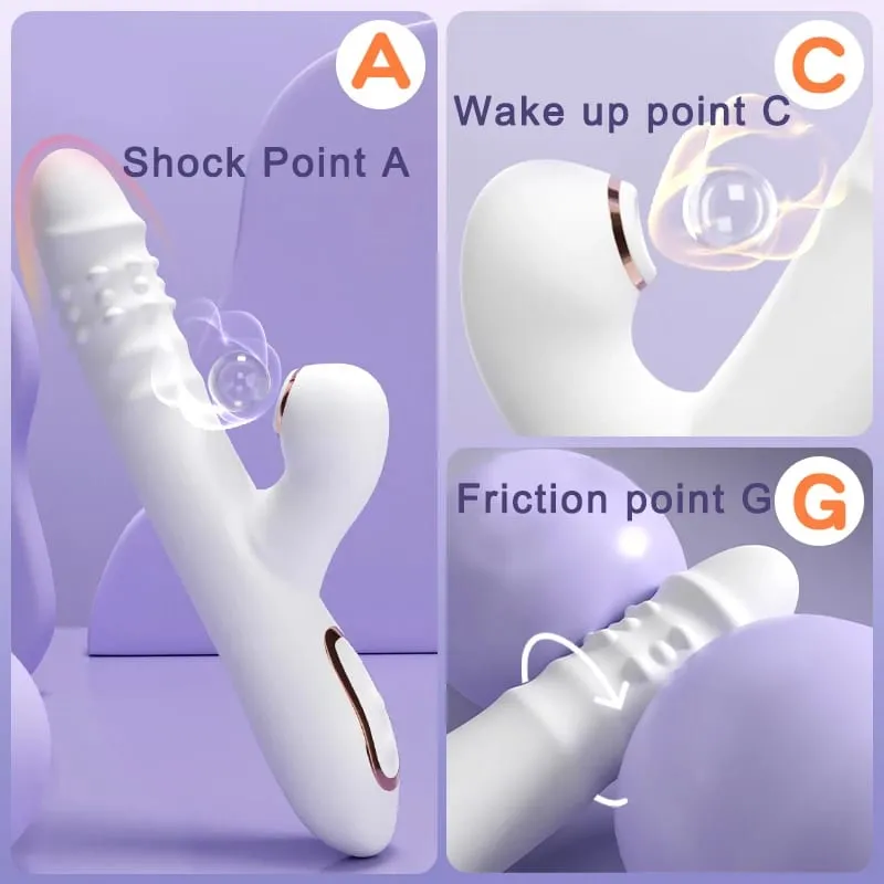 Dildo Sex Toys Vibrator Thrusting με πολλαπλές λειτουργίες δόνησης/ρουφήματος Πολυλειτουργικό αδιάβροχο ώθηση με γλείψιμο