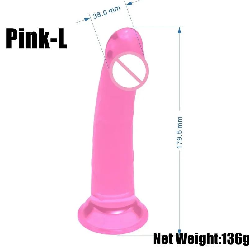 Realistic Purple Anal Dildo Butt Plug with Strong Suction Cup Base Jelly Sex Toy in Multiple Sizes for Hands Free Anal Play for