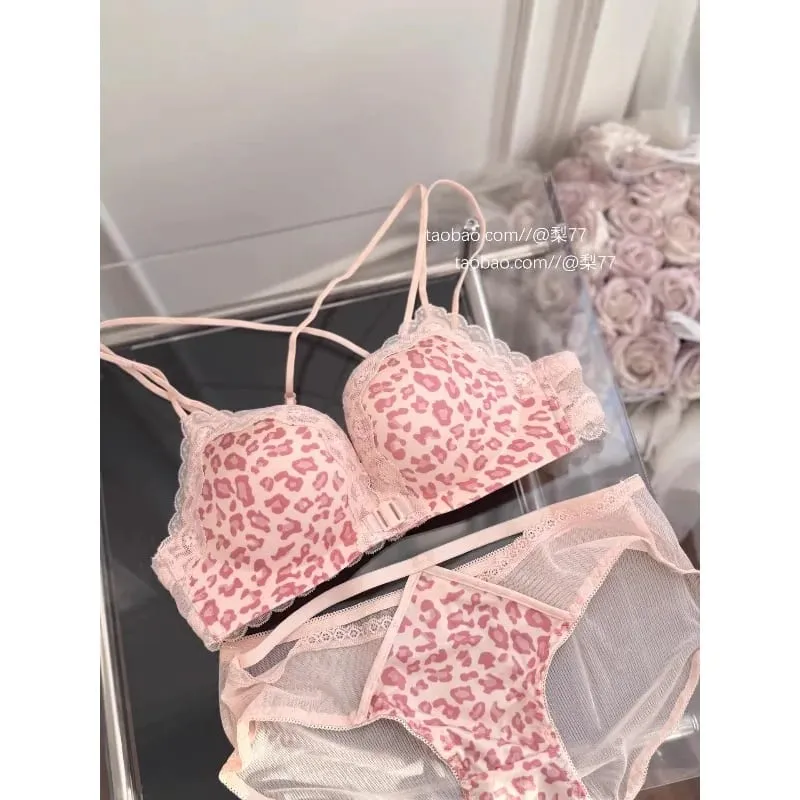 Σετ σουτιέν με μπροστινό κουμπιά Leopard Print Push Up Petite γυναικεία εξώπλατα σέξι εσώρουχα για πάρτι Βελτιώστε το μπούστο Show Larger S-XL — image 6