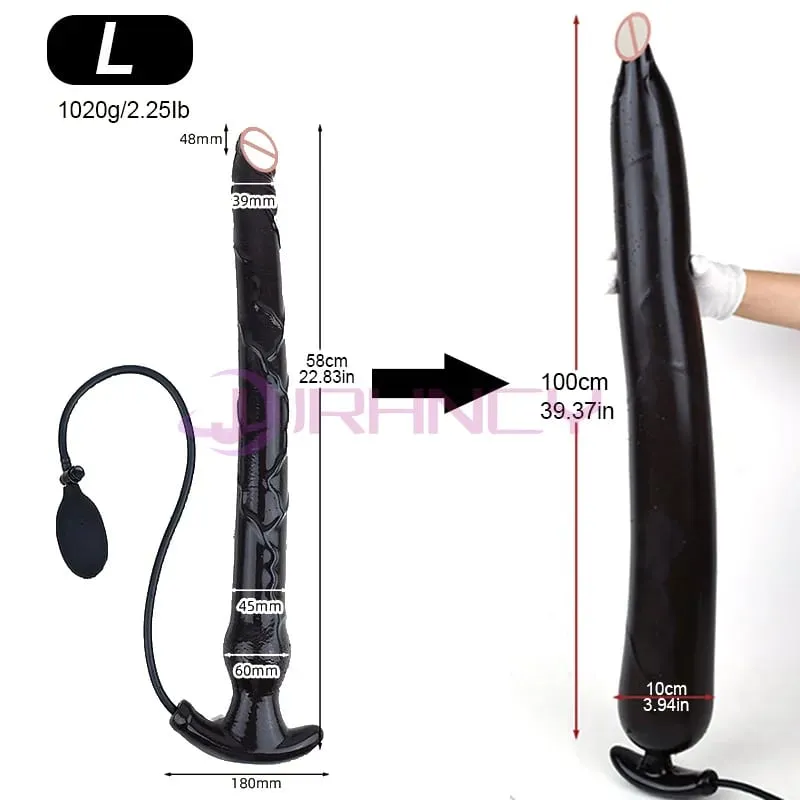 Consoladores anales inflables súper largos de 100cm, silicona líquida, tapón Anal enorme, dilatación Rectal profunda, masaje de próstata, Juguetes sexuales BDSM — image 8