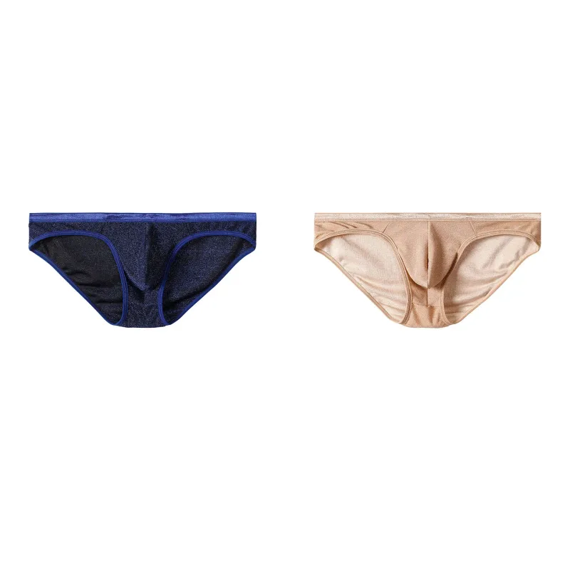 Men's Ice Silk Triangle Panties Sexy U-Shape Thin Briefs Breathable Mesh Low-Waist Underwear — image 28