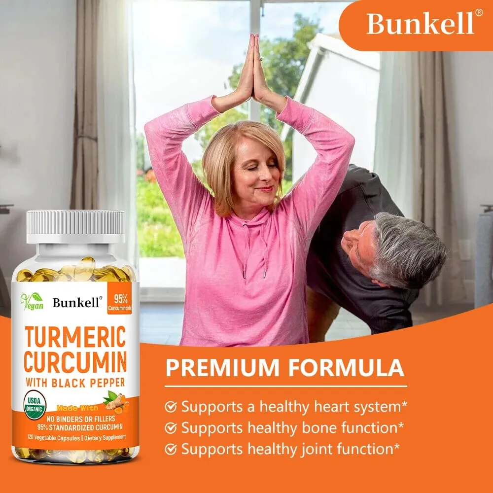 Turmeric Curcumin - with Black Pepper - Helps Improve Joint Comfort and Mobility Antioxidant and Immune Support - 120 Capsules