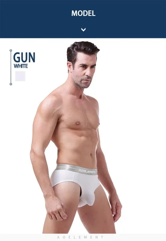 Modal capsule lift U convex men's underwear bullet separate ice silk capsule pouch briefs — image 8