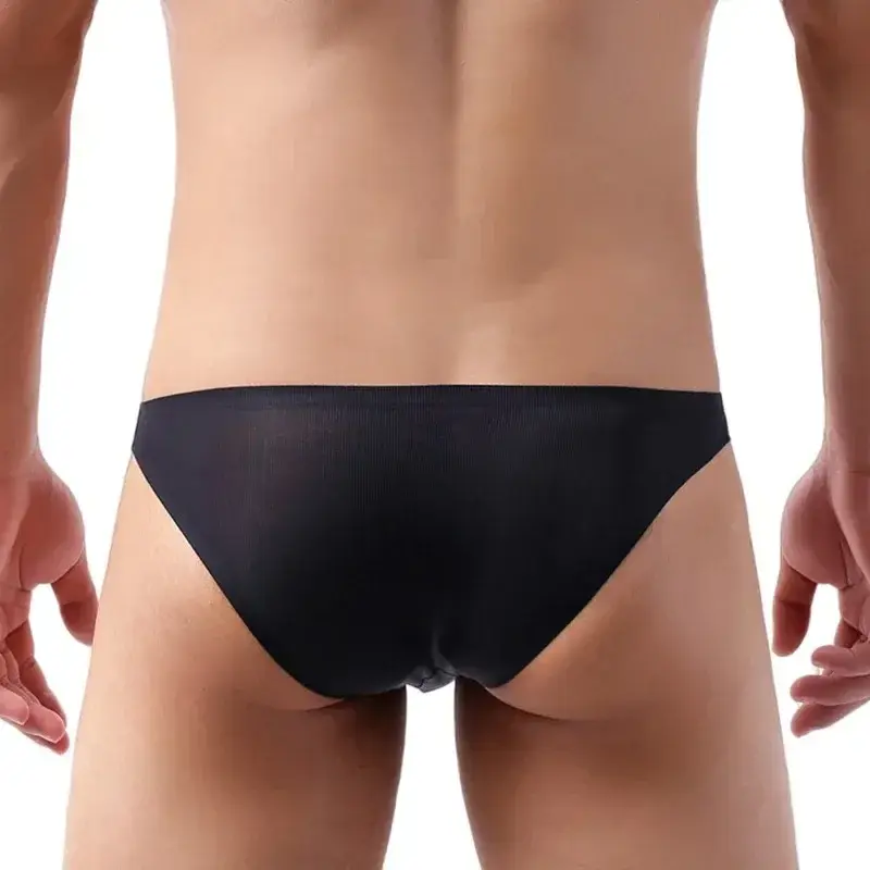 Mens Elastic Seamless Briefs Shorts Underwear Breathable Ice Silk Briefs Cueca U Pouch Soft Comfortable Underpants Male Panties — image 6