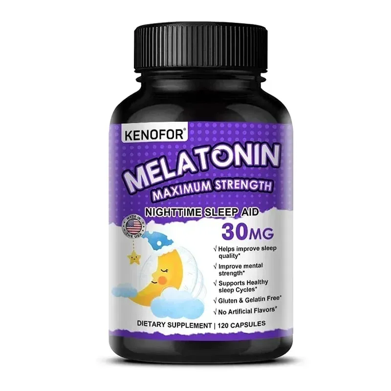 Melatonin Capsules 30mg - Promote Falling Asleep Quickly Calm The Mind Natural Sleep Aid Supplement