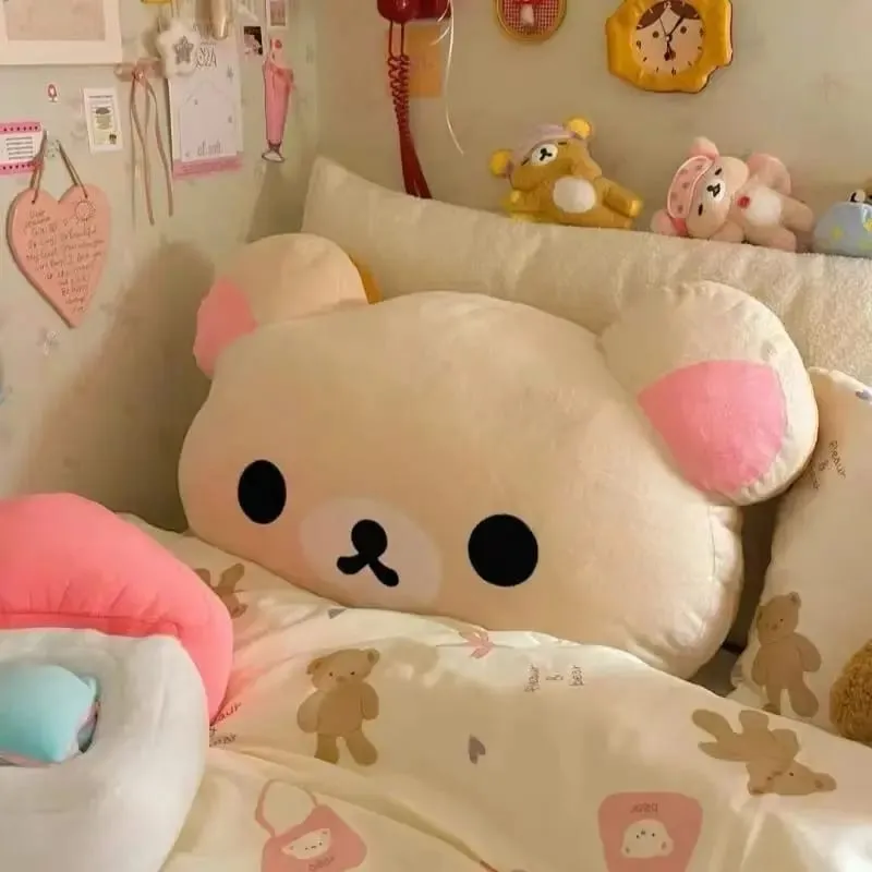 Rilakkuma דוב כרית קטיפה דו צדדית גדולה רכה ליד המיטה כרית תנומה מעונות בובת ממולאת מתנות יום הולדת לאוהד — image 8