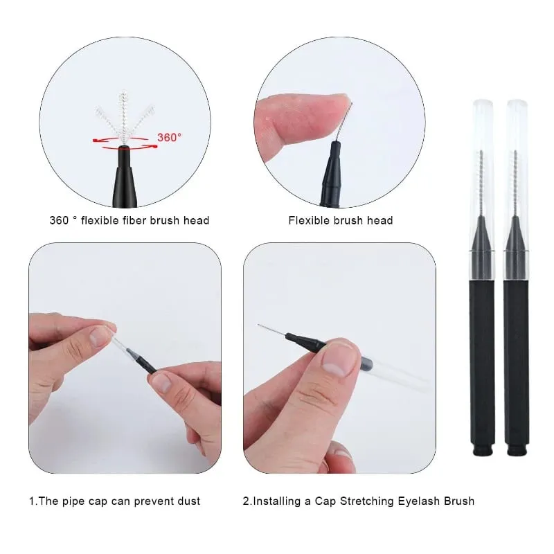 5/10/50PCS Mini Brush Brush Brow Perm Brush Brow Lifting Brushes Bendable Micro Eyelash Brush Applicators Tools — image 3