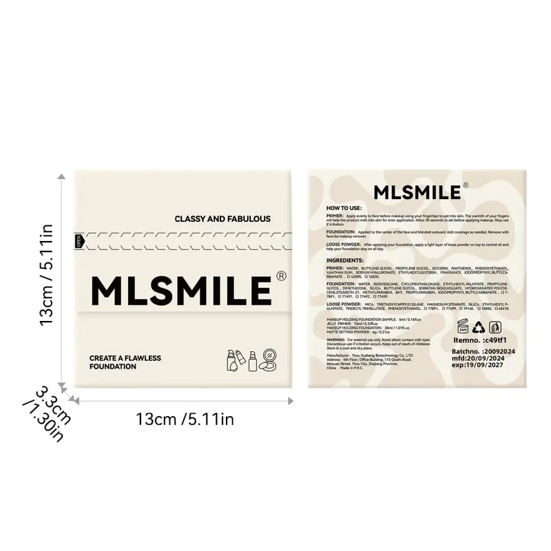 Επαγγελματικό σετ μακιγιάζ για άψογο Base Oil Control Loose Powder Matte Primer Liquid Foundation Concealer Ενυδατικό Δώρο
