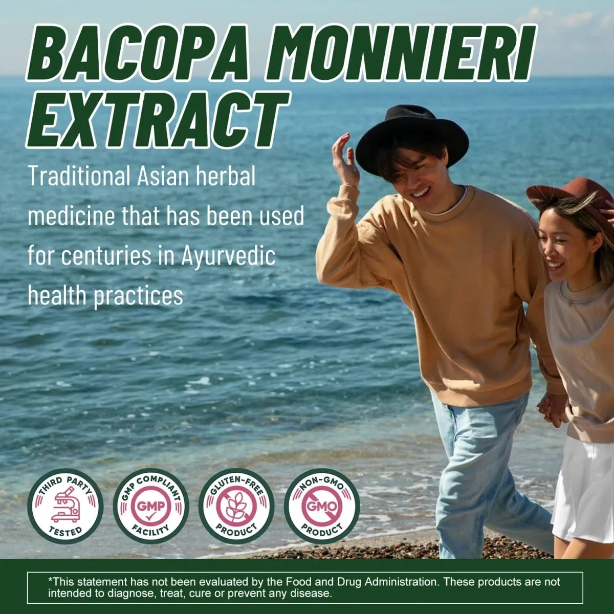 Bacopa Monnieri Extract - Helps Clear Thinking and Improves Memory Delay Skin AgingSupplements