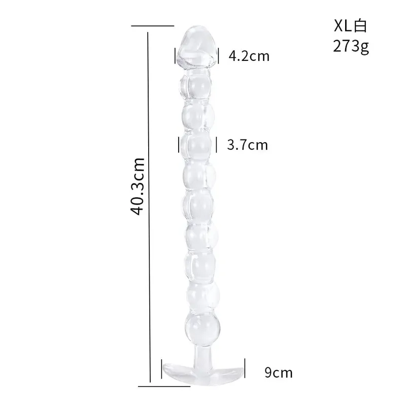 40cm Glass Dildo Artificial Penis Dick Crystal Anal Bead Butt Plug Prostate Massage Masturbate Sex Toy For Adult Women