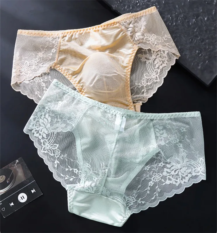 Lace men's underwear 3D Punched tangas japonesa Ice Silk Thin calzoncillos hombre Sexy lingerie adults 18 plus cuec gay panties — image 5