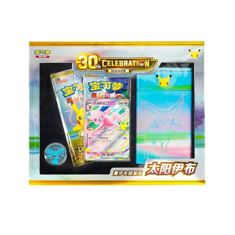 100% Γνήσιο Pokemon Εορτασμός 30ης Επετείου Απλοποιημένο σετ εμφάνισης πολυτελών κινεζικών καρτών PTCG Swap παιχνίδι με κάρτες