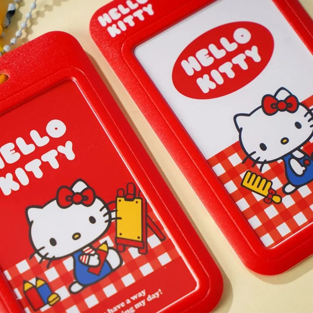 Γνήσιο Sanrio Hello Kitty Slide ID Όνομα ετικέτας Ταυτότητα Κάτοχος σήματος Καρούλι Περίπτωση άδειας εργασίας Προσωπικό Κάρτα εργαζομένων Δώρα κάρτας εργασίας — image 4