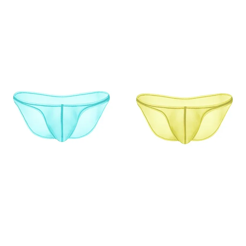 Ropa interior para hombre, bragas triangulares transparentes de seda de hielo delicadas, calzoncillos de cintura baja con personalidad — image 23