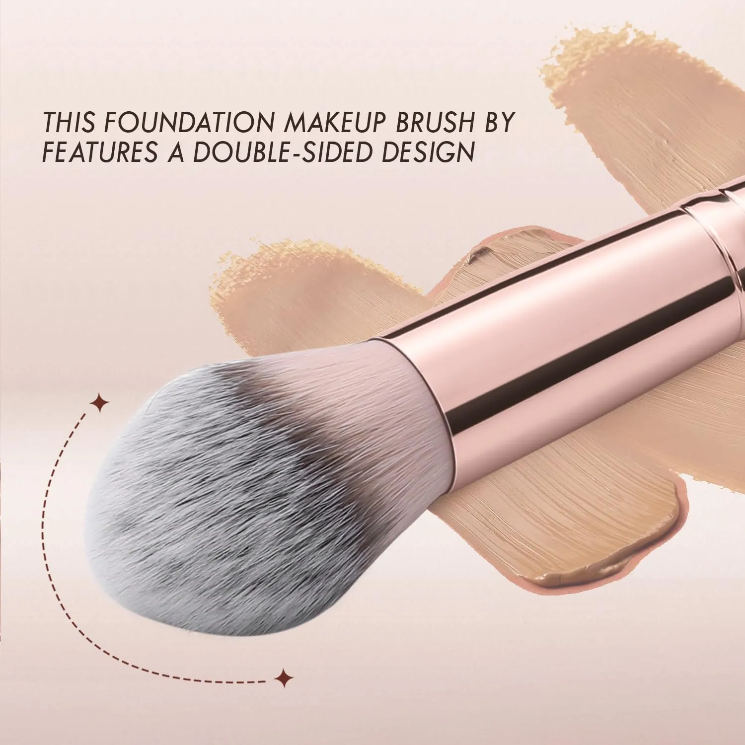 Pincel bronzeador de ponta dupla, escovas angulares e redondas de contorno para mistura de beleza, pó líquido, corretivo, creme, cosméticos, blush — image 3