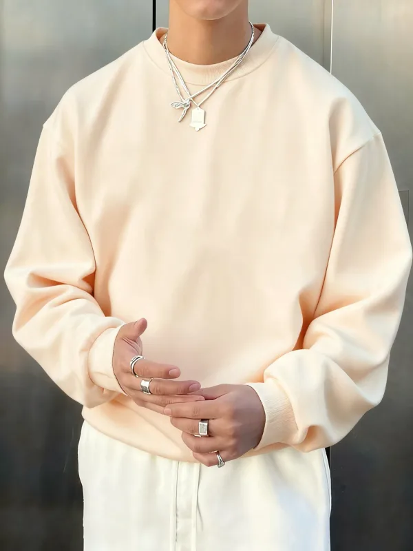 Pánský fleece podzimní top Street univerzální svetry Pohodlné základy Mikiny Sport Neformální Sportovní oblečení Denní měkké oblečení — image 12