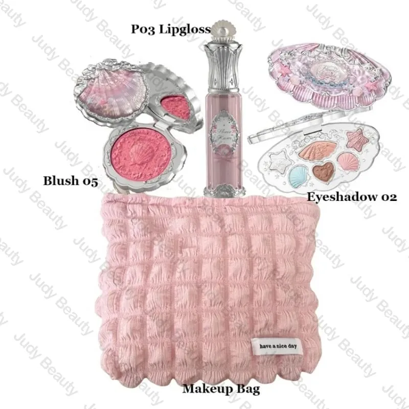 Makeup Flower Knows Set Shell Pearl Series Six Color Eyeshadow Palette Ανάγλυφο Blusher Shine Κιτ κραγιόν με τσάντα όλα μέσα