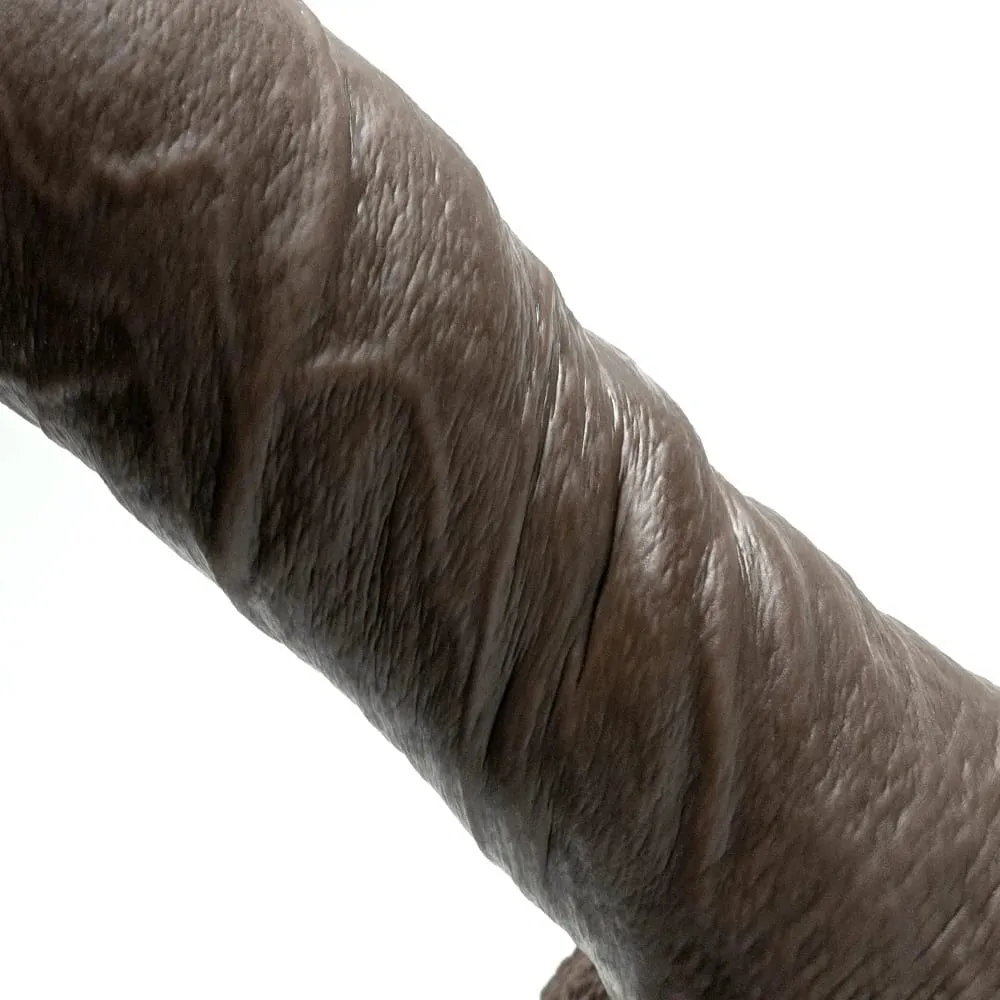 Μαύρος xxxL Τηλεσκοπικός δονούμενος δονητής Dildo Θέρμανση με ώθηση Dildo Sex Toy Πρωκτικό σημείο G Δόνηση για γυναίκες — image 5
