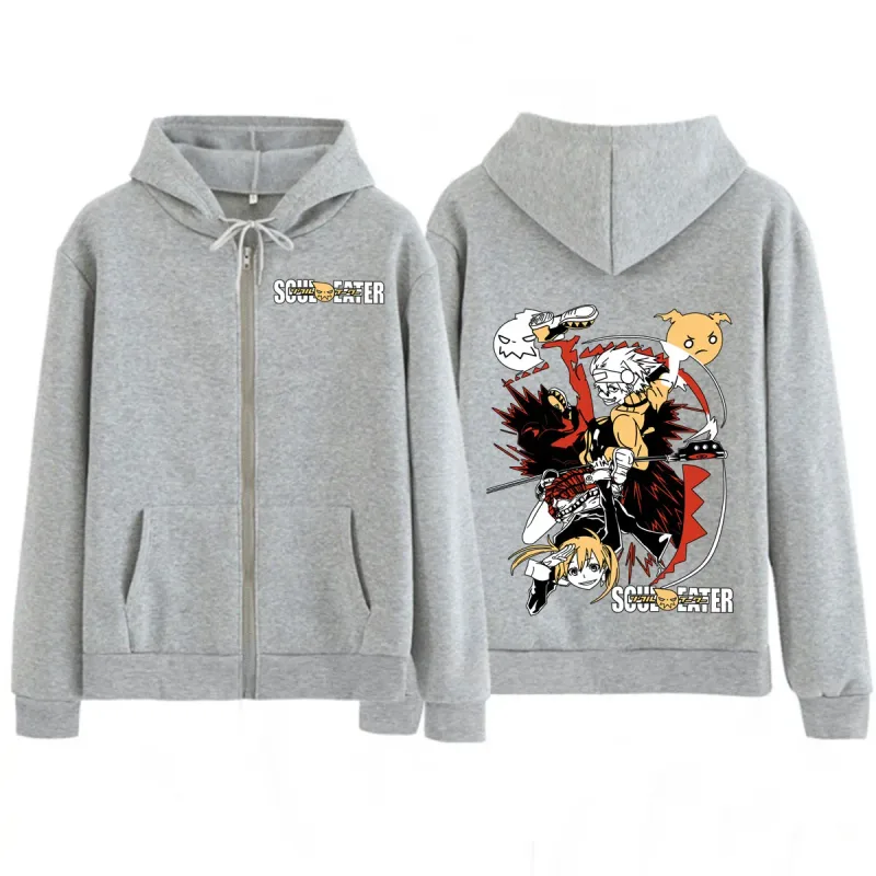 Anime Soul Eater MAKA ALBARN 지퍼 후드 재미 있은 남성 여성 의류 패션 대형 의류 캐주얼 긴 소매 streetwears
