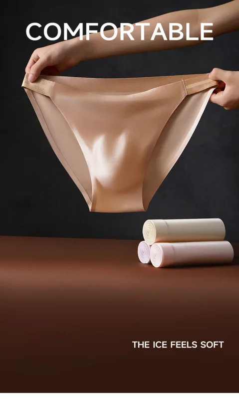 Seamless Quick Drying Men Briefs Underwear Solid Color Ice Silk Light AndThin Underpants Sexy Breathable 3D Pouch Panties Undies — image 16