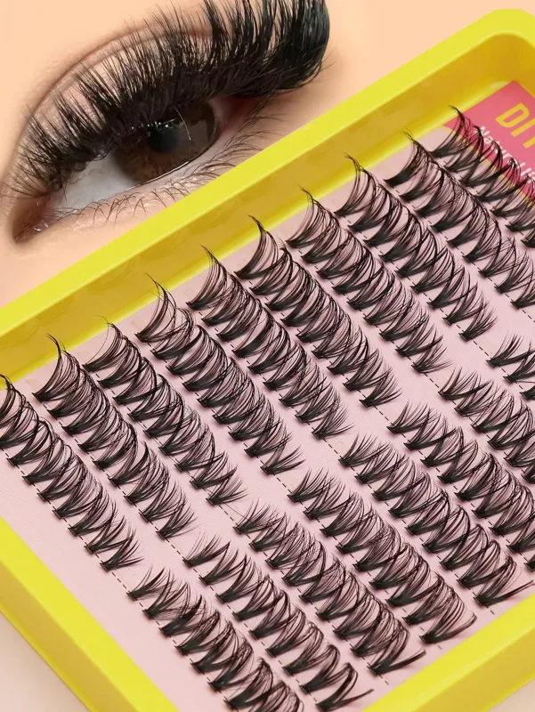 Cat Eye 16 שורות Cluster Lashes 406080100P מעורב עשה זאת בעצמך ריסים בודדים מגש עבה עשה זאת בעצמך הארכת ריסים ריסים נפח Wispy — image 13