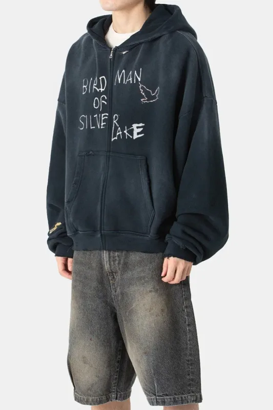 Nuevas sudaderas con capucha PALY de gran tamaño para hombre y mujer, cárdigan Vintage informal lavado negro dañado de la mejor calidad, sudaderas con cremallera — image 3