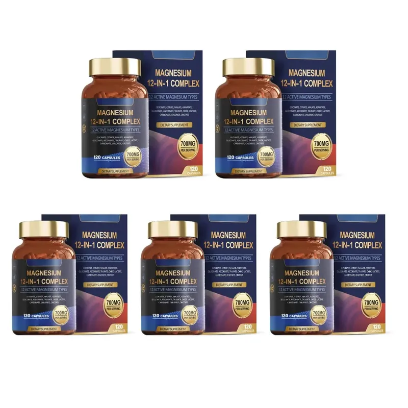 Magnesium Glycinate 12-in-1 Complex Sleep & Mood Support Muscle & Bone Health Citrate Malate Taurate 120 Capsules Non-GMO — image 12
