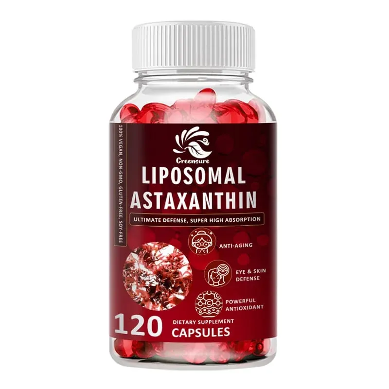 24 MG Liposomal Astaxanthin Capsule - Relieve Eye Fatigue Improve Sensitive Skin Restore Muscle Function Enhance Immunity