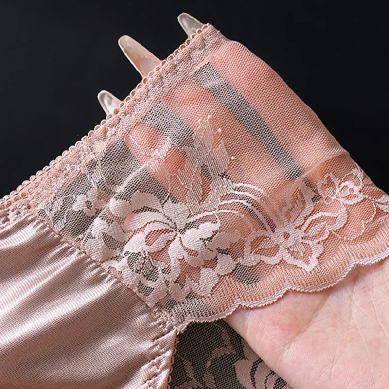1pc Men Lace Seamless Ice Silk Briefs Ultra-thin Underwear 3D Bulge Pouch Low Waist Gay Panties Breathable High Elastic Lingerie — image 14