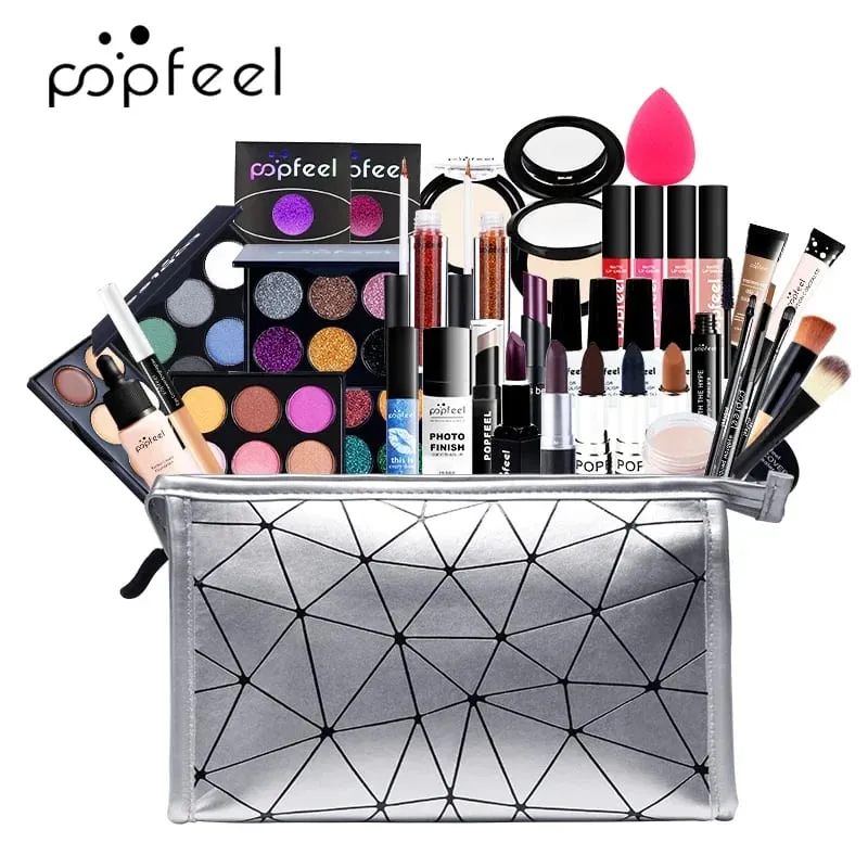 Professional Makeup Kit For Girl Eyeshadow Cream Make up Bag Concealer Blush Lip Gloss Lipstick Makeup Brush Women Make-up Set