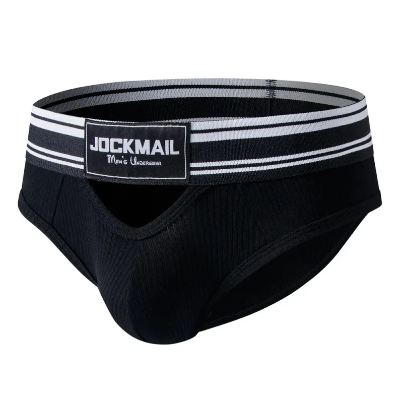 Jockmail Mens Underwear New Arrivalmen Briefs Plaid Pit Cotton Sexyu Bag Front and Rear Openings Cut Outlow Waist Breathable — image 25