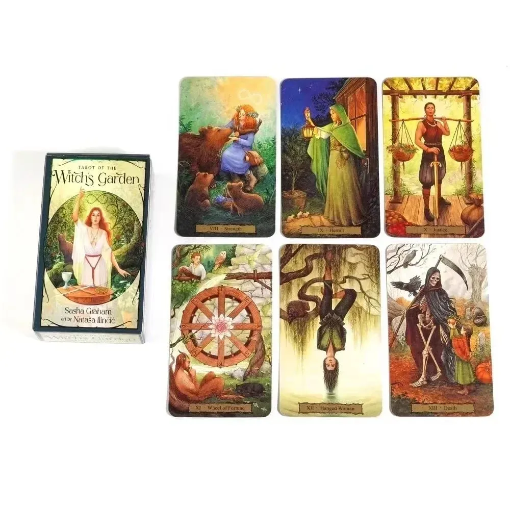 Tarot of the Witch's Garden Παιχνίδι Μαντείας Μαντεία Επιτραπέζια Παιχνίδια Taro Oracle Deck Παίζει πλήρη αγγλική μυστηριώδη έκδοση — image 4