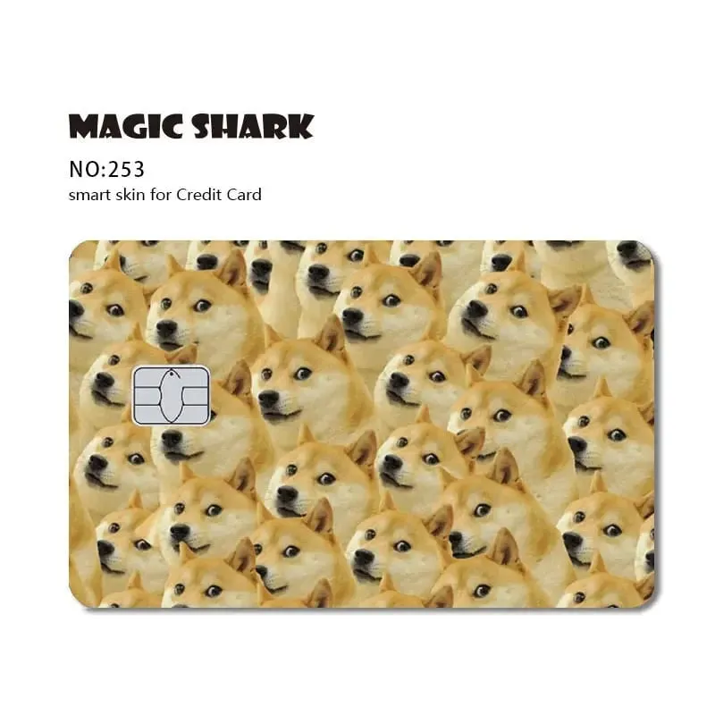 Magic Shark Dog Meme Hunter Snake Stonks 3M ματ μπροστινό αυτοκόλλητο PVC Κάλυμμα μεμβράνης για τραπεζική χρεωστική πιστωτική κάρτα — image 9
