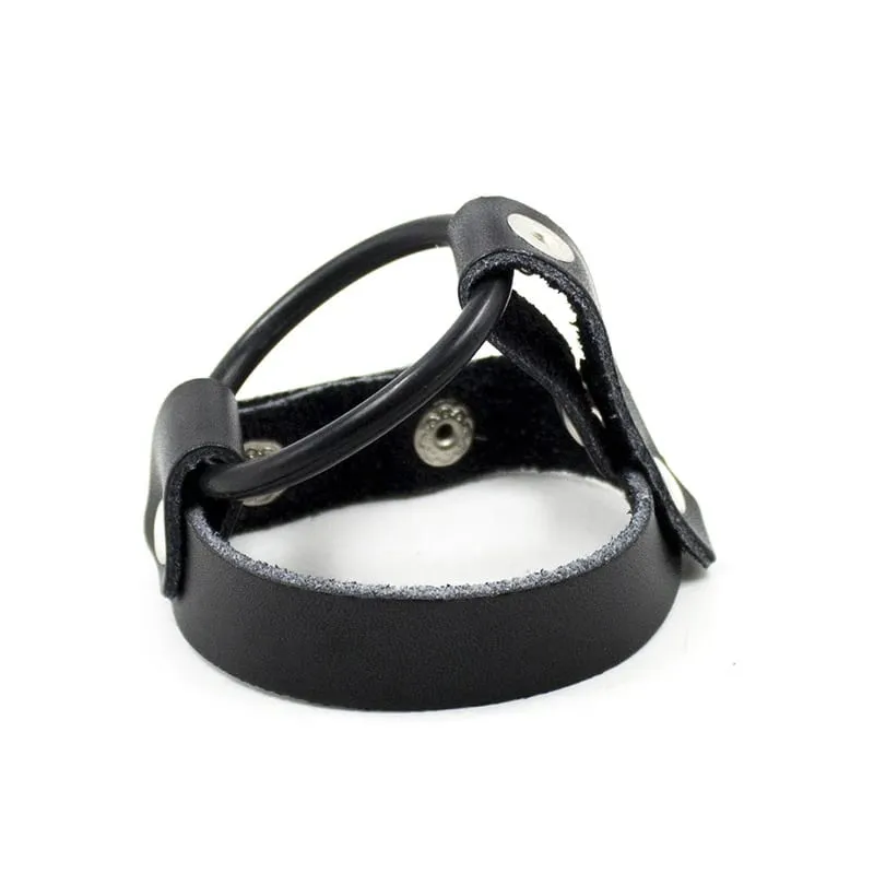 Male Masturbation Delay Ejaculation Cock Ring Leather Penis Rings Chastity Device Sex Exotic Accessories Sex Toys for Men