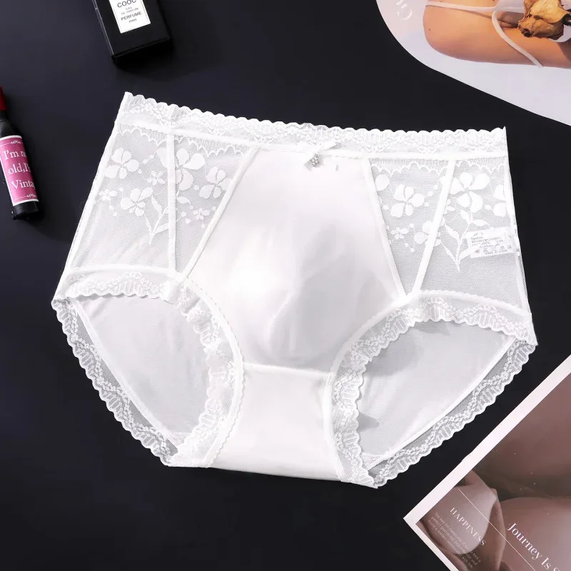 2 Pack Mens Mid Rise Satin Lace Briefs 3D Pouch Rhinestone Bow High Elastic Scalloped Trim Smooth — image 16
