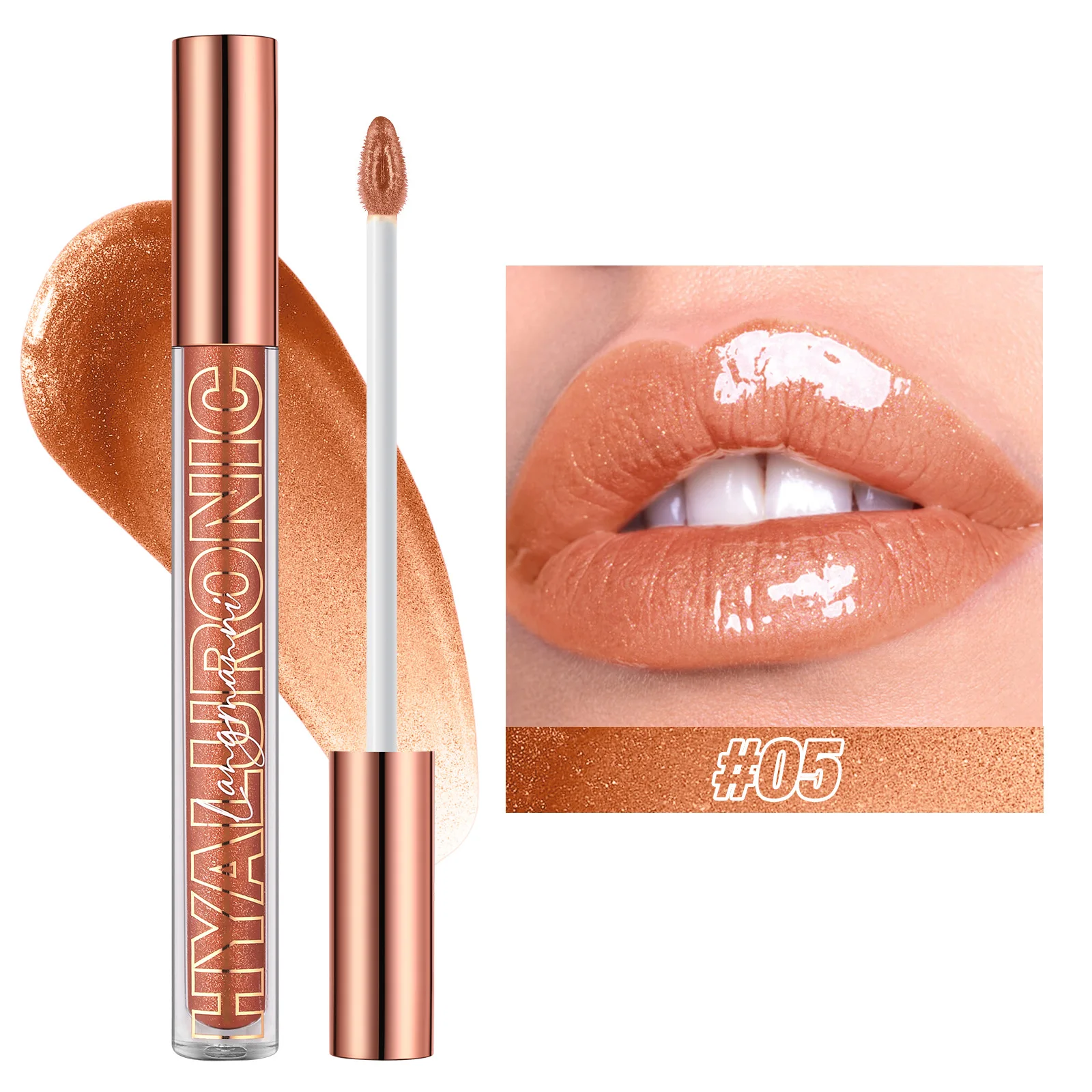 Pearlescent Glitter Plumping Lip Gloss Diamond Glitter Nude Pink Liquid Lipstick Shiny Glass αδιάβροχο Sexy Lip Tint Lip Makeup — image 11