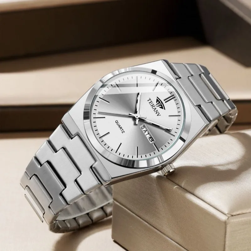 Men's Watch, Slim Stainless Steel Calendar Fashion Quartz Watch — image 2