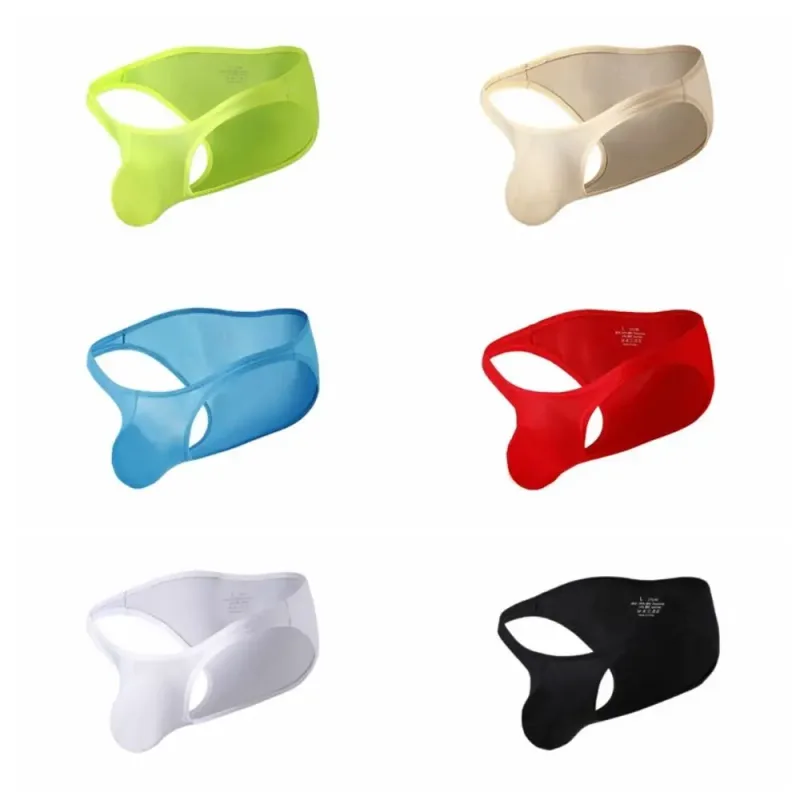 Quick-Dry Ultra-Thin Ice Silk Briefs Low Waist Seamless Men Underwear U-Pouch Lingerie Mesh Panties Travel — image 6
