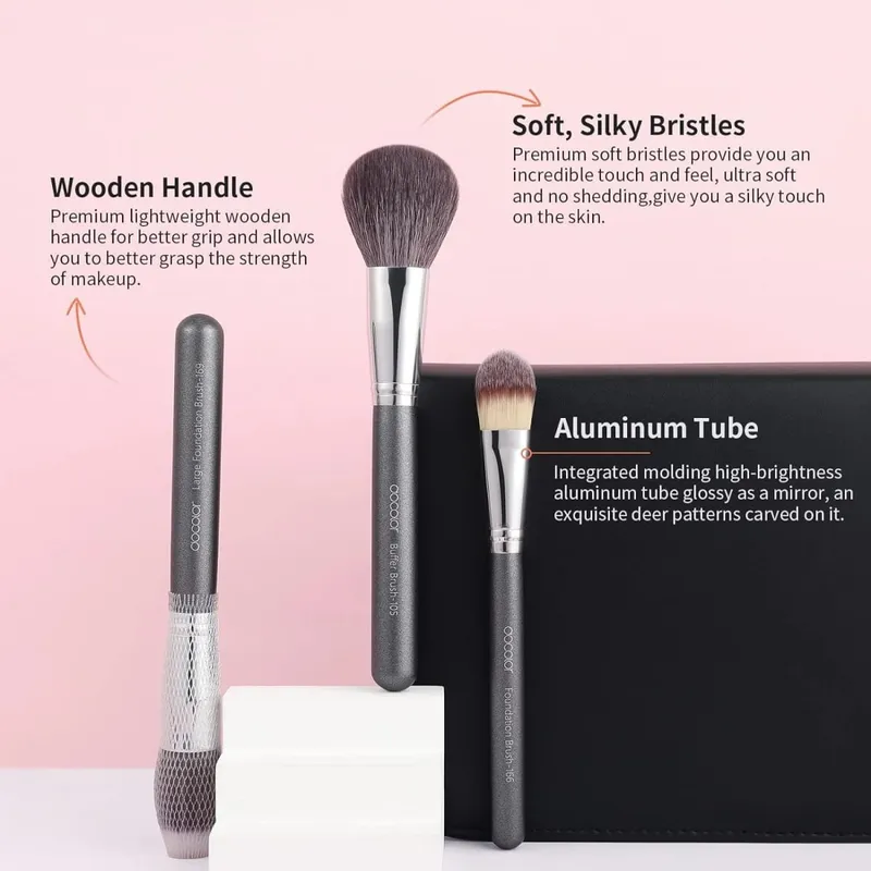 Docolor Professional Πινέλα Μακιγιάζ Σετ 29 τμχ Φυσικά μαλλιά Foundation Powder Contour Eyeshadow Concealer με δέρμα PU DA2901 — image 2