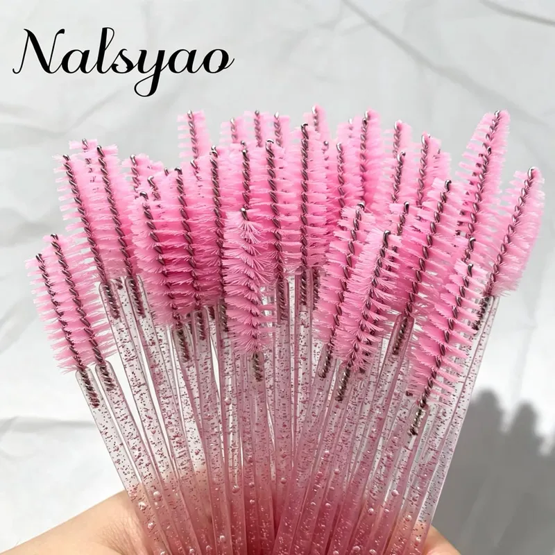 50pcs Disposable Eyelash Brushes Extension Crystal Eyebrow Brush Mascara Wand Eye Lashes Cosmetic Tool Set Makeup Beauty — image 4
